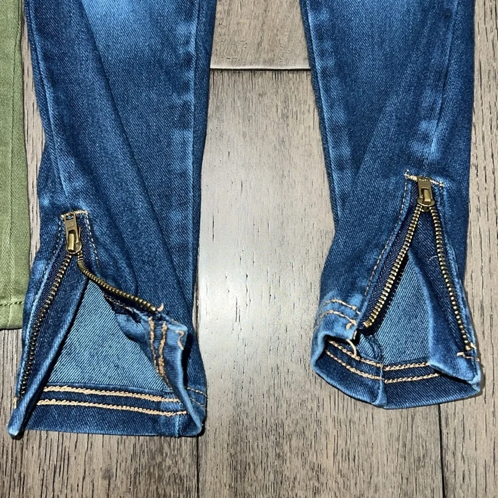 Old Navy girls distressed jeggings with zippers